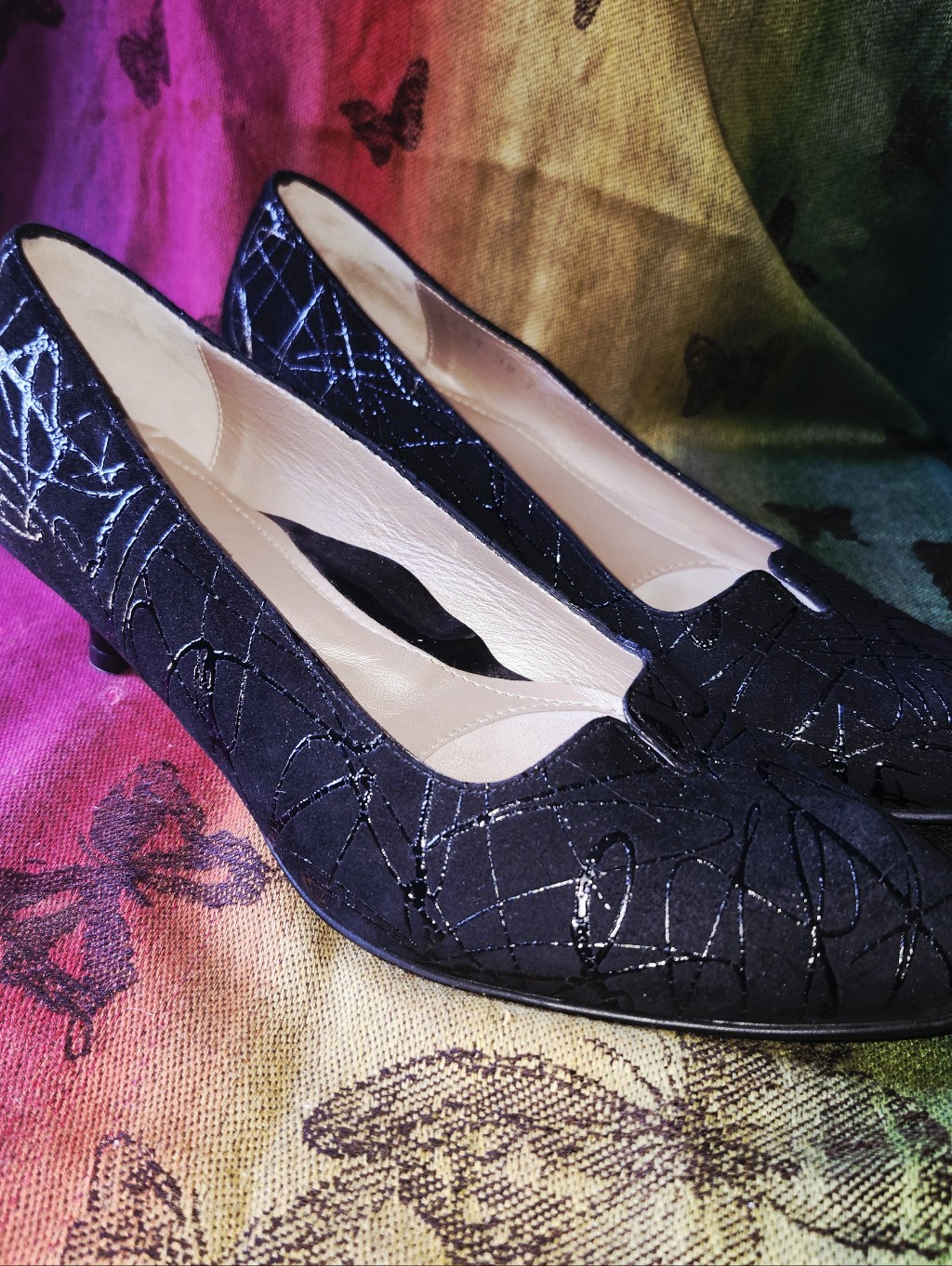 Beautifeel Mystique 3d Fantasy Print On Black Suede Size 38